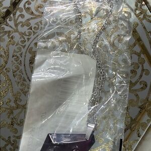 Cleo Silver Necklace with Purple Geometric Pendant